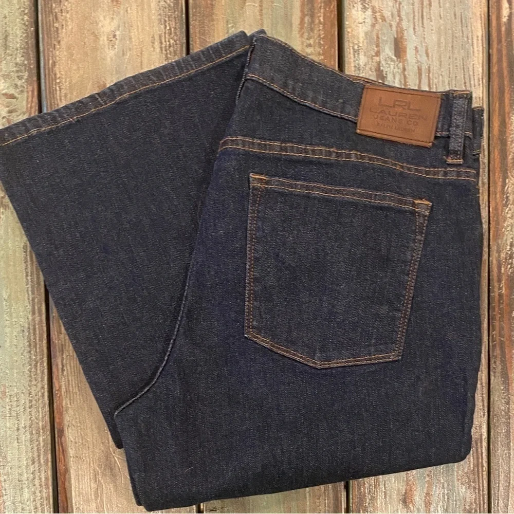 Lauren Ralph Lauren Sz 14 Mid Rise Boot Cut Jeans Women’s Dark Wash Stretch